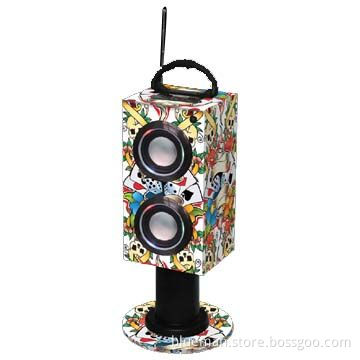 Bluetooth Wooden Speaker with Disco Light and LED Screen